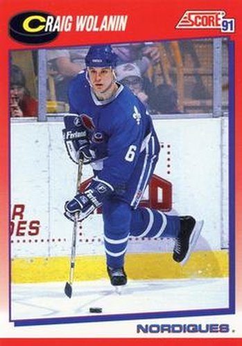 #74 Craig Wolanin - Quebec Nordiques - 1991-92 Score Canadian Bilingual Hockey