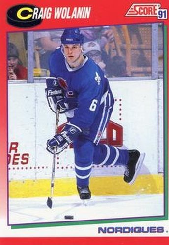 #74 Craig Wolanin - Quebec Nordiques - 1991-92 Score Canadian Hockey