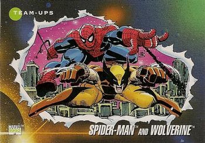 #74 Spider-Man and Wolverine - 1992 Impel Marvel Universe