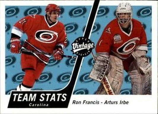 #74 Ron Francis / Arturs Irbe - Carolina Hurricanes - 2000-01 Upper Deck Vintage Hockey
