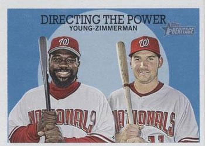 #74 Directing the Power Dmitri Young / Ryan Zimmerman - Washington Nationals - 2008 Topps Heritage Baseball
