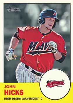 #74 John Hicks - High Desert Mavericks - 2012 Topps Heritage Minor League Baseball