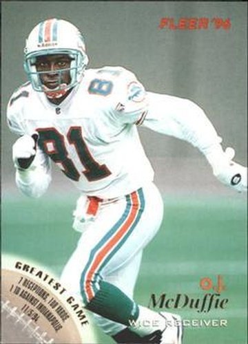 #74 O.J. McDuffie - Miami Dolphins - 1996 Fleer Football