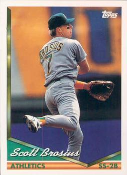 #74 Scott Brosius - Oakland Athletics - 1994 Topps Baseball