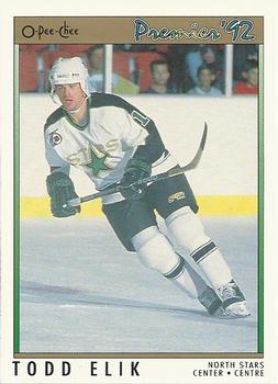 #74 Todd Elik - Minnesota North Stars - 1991-92 O-Pee-Chee Premier Hockey