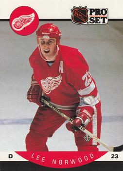 #74 Lee Norwood - Detroit Red Wings - 1990-91 Pro Set Hockey