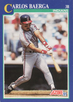 #74 Carlos Baerga - Cleveland Indians - 1991 Score Baseball