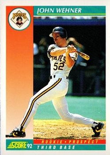 #752 John Wehner - Pittsburgh Pirates - 1992 Score Baseball