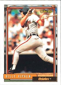 #752 Billy Ripken - Baltimore Orioles - 1992 O-Pee-Chee Baseball
