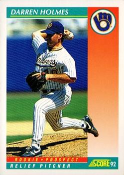 #753 Darren Holmes - Milwaukee Brewers - 1992 Score Baseball