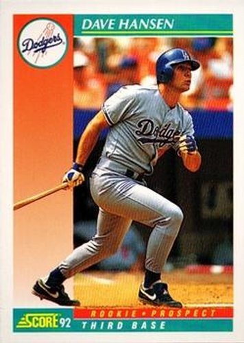 #754 Dave Hansen - Los Angeles Dodgers - 1992 Score Baseball