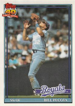 #754 Bill Pecota - Kansas City Royals - 1991 O-Pee-Chee Baseball