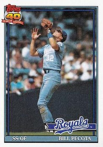 #754 Bill Pecota - Kansas City Royals - 1991 Topps Baseball