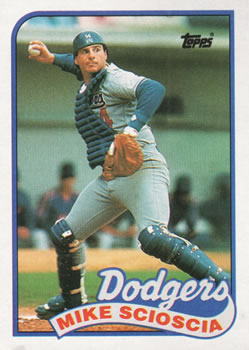 #755 Mike Scioscia - Los Angeles Dodgers - 1989 Topps Baseball