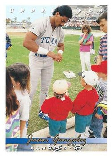 #755 Juan Gonzalez - Texas Rangers - 1993 Upper Deck Baseball