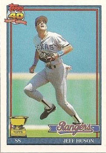 #756 Jeff Huson - Texas Rangers - 1991 Topps Baseball