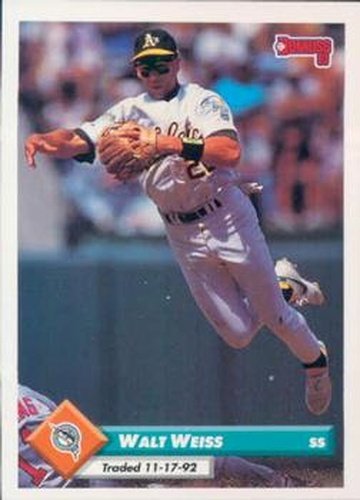 #756 Walt Weiss - Florida Marlins - 1993 Donruss Baseball