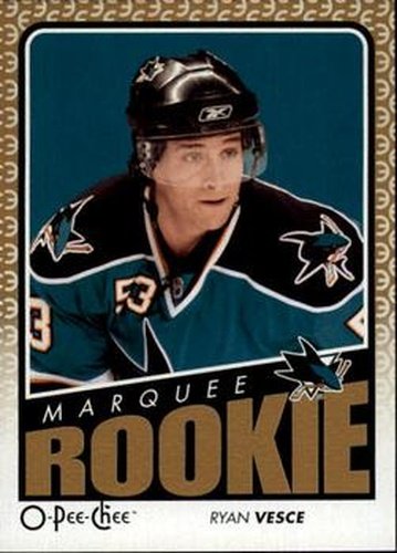 #756 Ryan Vesce - San Jose Sharks - 2009-10 O-Pee-Chee Hockey