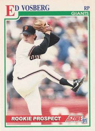 #757 Ed Vosberg - San Francisco Giants - 1991 Score Baseball