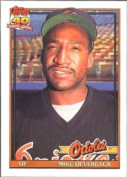 #758 Mike Devereaux - Baltimore Orioles - 1991 O-Pee-Chee Baseball