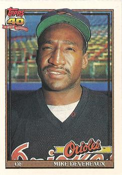 #758 Mike Devereaux - Baltimore Orioles - 1991 Topps Baseball