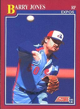 #75T Barry Jones - Montreal Expos - 1991 Score Rookie & Traded Baseball