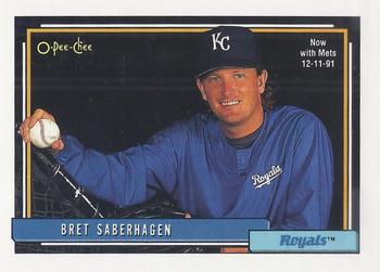 #75 Bret Saberhagen - New York Mets / Kansas City Royals - 1992 O-Pee-Chee Baseball