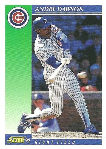 #75 Andre Dawson - Chicago Cubs - 1992 Score Baseball