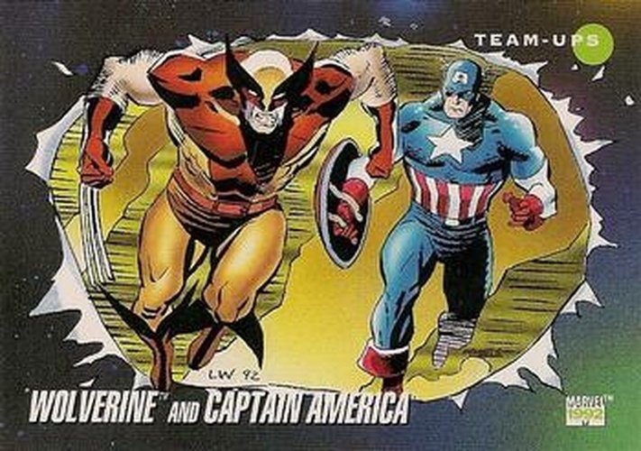 #75 Wolverine and Captain America - 1992 Impel Marvel Universe