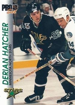 #75 Derian Hatcher - Minnesota North Stars - 1992-93 Pro Set Hockey