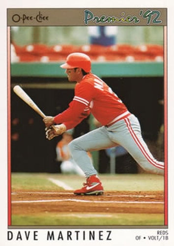 #75 Dave Martinez - Cincinnati Reds - 1992 O-Pee-Chee Premier Baseball