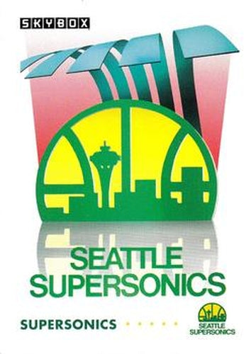 #375 Seattle Supersonics Logo - Seattle SuperSonics - 1991-92 SkyBox Basketball