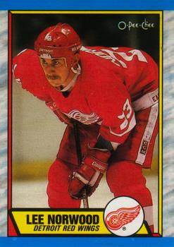 #75 Lee Norwood - Detroit Red Wings - 1989-90 O-Pee-Chee Hockey