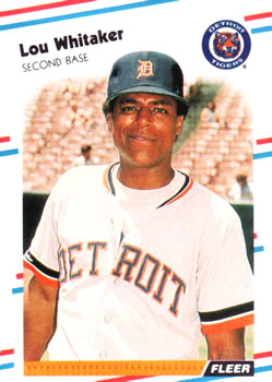 #75 Lou Whitaker - Detroit Tigers - 1988 Fleer Baseball