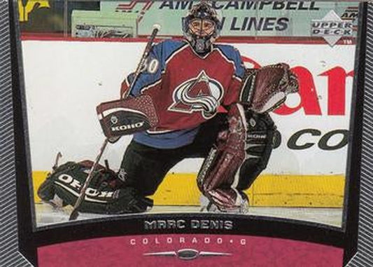 #75 Marc Denis - Colorado Avalanche - 1998-99 Upper Deck Hockey