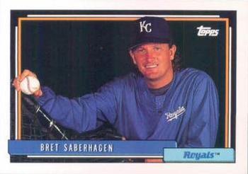 #75 Bret Saberhagen - Kansas City Royals - 1992 Topps Baseball