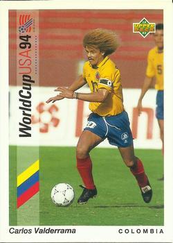 #75 Carlos Valderrama - Colombia - 1993 Upper Deck World Cup Preview English/Spanish Soccer