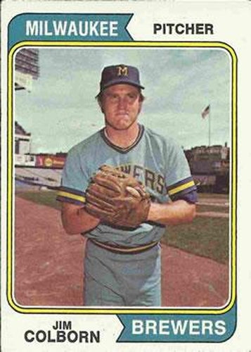 #75 Jim Colborn - Milwaukee Brewers - 1974 Topps Baseball