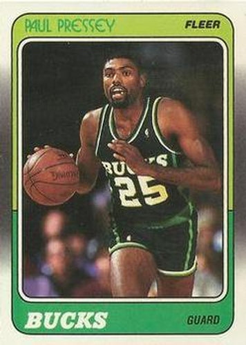 #75 Paul Pressey - Milwaukee Bucks - 1988-89 Fleer Basketball