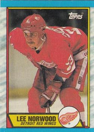 #75 Lee Norwood - Detroit Red Wings - 1989-90 Topps Hockey