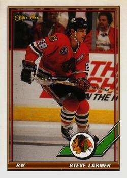 #75 Steve Larmer - Chicago Blackhawks - 1991-92 O-Pee-Chee Hockey
