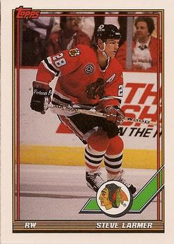 #75 Steve Larmer - Chicago Blackhawks - 1991-92 Topps Hockey