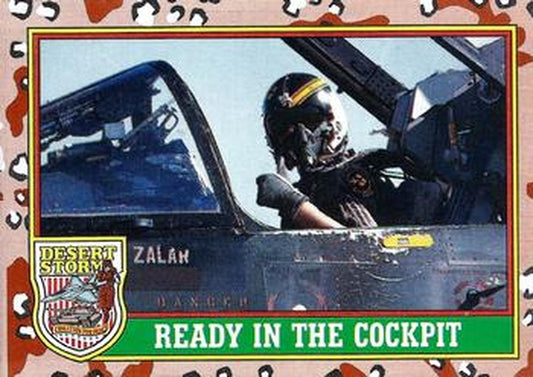 #75 Ready in the Cockpit - 1991 Topps Desert Storm