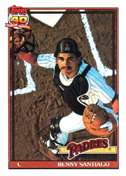 #760 Benny Santiago - San Diego Padres - 1991 Topps Baseball