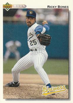 #762 Ricky Bones - Milwaukee Brewers - 1992 Upper Deck Baseball