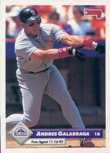 #764 Andres Galarraga - Colorado Rockies - 1993 Donruss Baseball