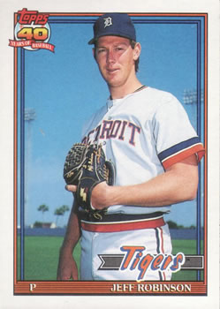 #766 Jeff Robinson - Detroit Tigers - 1991 Topps Baseball