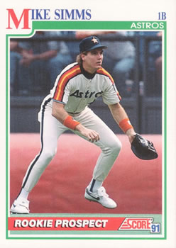 #766 Mike Simms - Houston Astros - 1991 Score Baseball