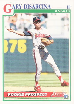 #768 Gary DiSarcina - California Angels - 1991 Score Baseball