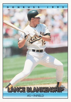 #768 Lance Blankenship - Oakland Athletics - 1992 Donruss Baseball